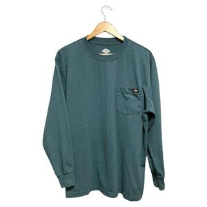 Dickies Baltic Blue Heathered Long Sleeve Pocket T-Shirt, L